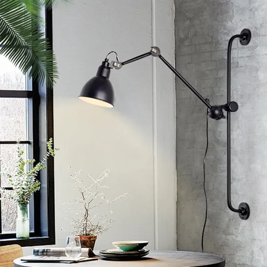 Ready to Ship Vintage Retro Black Adjustable Pulley Wall LED Light for Cafes and Restaurants