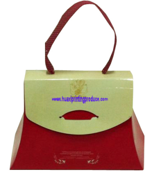 deep red and yellow  handle bags for gifts
