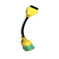 Cavo diagnostico OBDII da 16 pin femmina a CUMMINS 9 pin maschio, sovrastampato giallo-verde