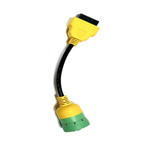 Cavo diagnostico OBDII da 16 pin femmina a CUMMINS 9 pin maschio, sovrastampato giallo-verde