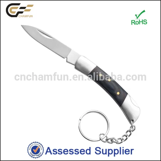 Pakka Wood Handle Keychain Folding Travel Pocket Knife