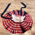 New Design Clothing Sets Hand-Embroidered Red Plaid