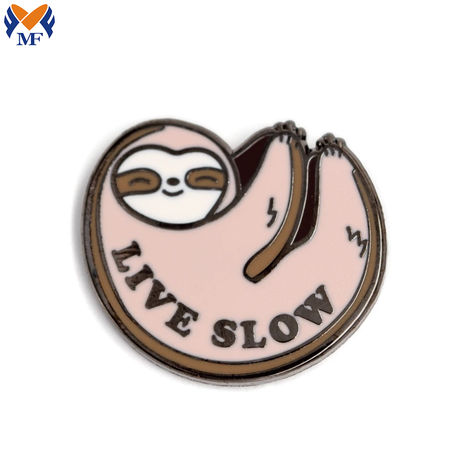 Live Slow Sloth Pin