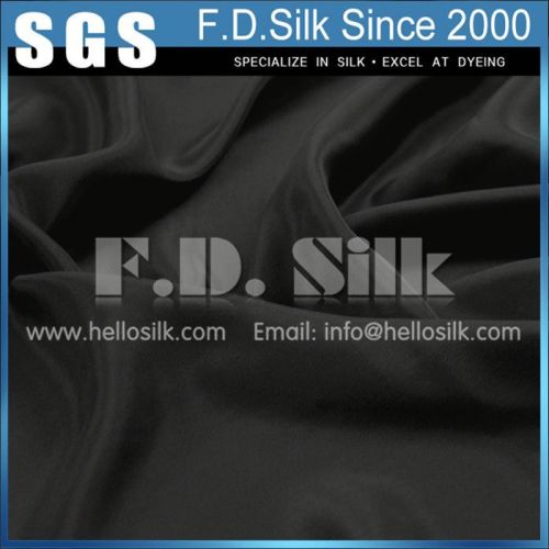 Silk 4 PLY Woven Crepe Fabric Black No.03 Color