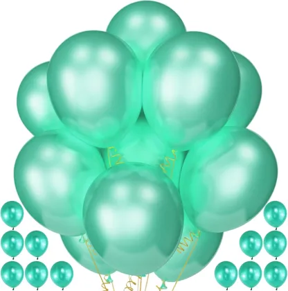 Green pearl latex balloons