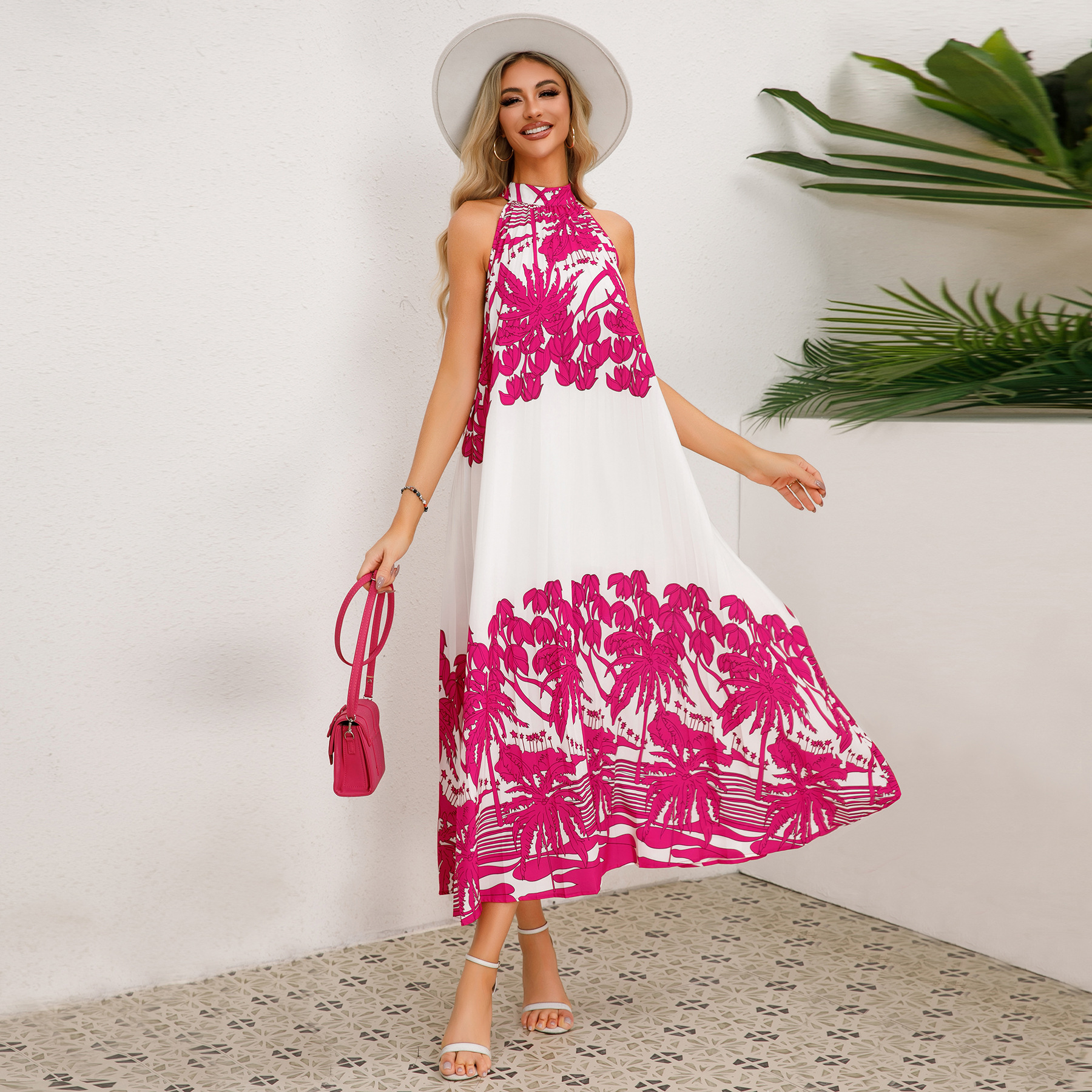 Custom Casual Midi Dress Short Sleeve Puff Sleeve Long Flowy a Line Dresses Women's Summer Natural Trade Assurance Simple Adults3