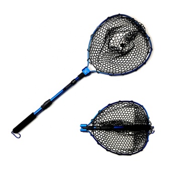 Telescopic Rubber Landing Net MISTER JIGGING 30-95CM Foldable Fishing Tackle