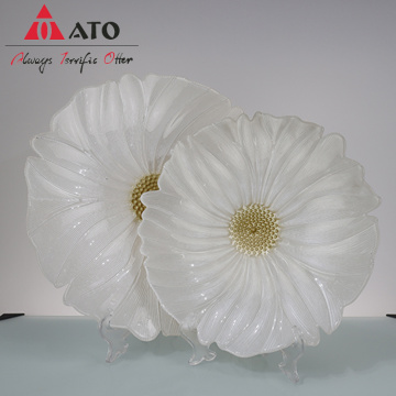 ATO Flower glass plate Charger Plates Glass Plate