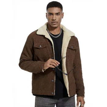Wholesale Men's Winter Button-Up Fleece Sherpa Lined Overcoats