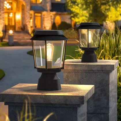 Energy Saving Retro Villa Courtyard Lighting: Garden Lamp Gate Decoration Outdoor Pillar Lights