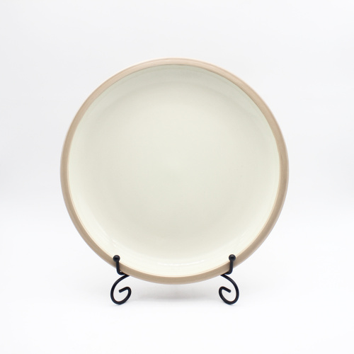 En gros, vaisselle en céramique en porcelaine ronde restaurant Famille Famille Stoneware Dessert Teller Dinner Bowl