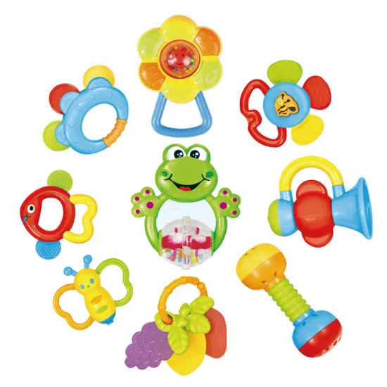 High Quality 12pcs Baby Stroller Rattle, Big Bottle Teether & Hand Rattle Toy Set