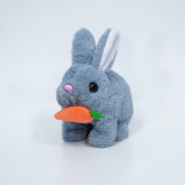 Long Fur Carrot Electric Bunny Plush Toy