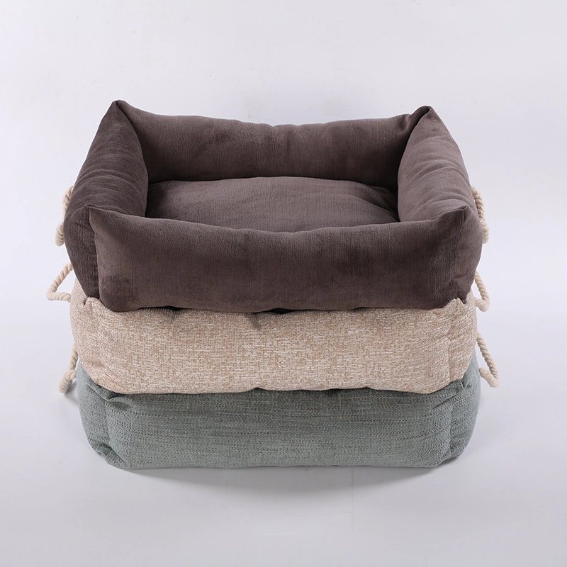 Green Luxury Jacquard Fabric Removed Pet Beds for Dog