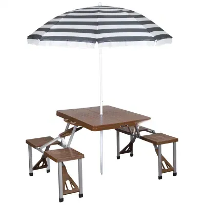 Durable Cheap Material Light Weight Easy Assemble Brown Camping Table