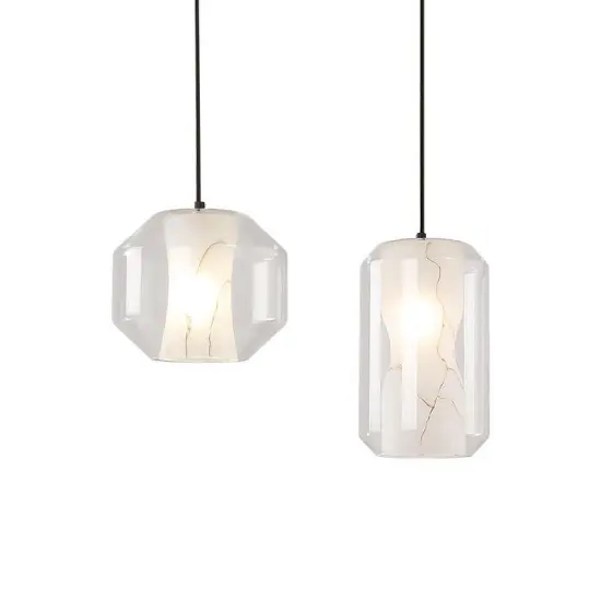 INSHINE White Glass Drop Pendant Light