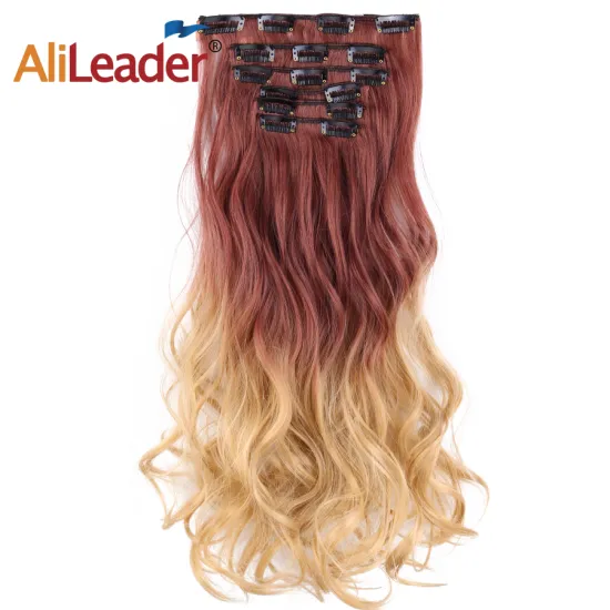 AliLeader Body Wave Synthetic Hair Weft Hair Piece Clip In Hair Extension