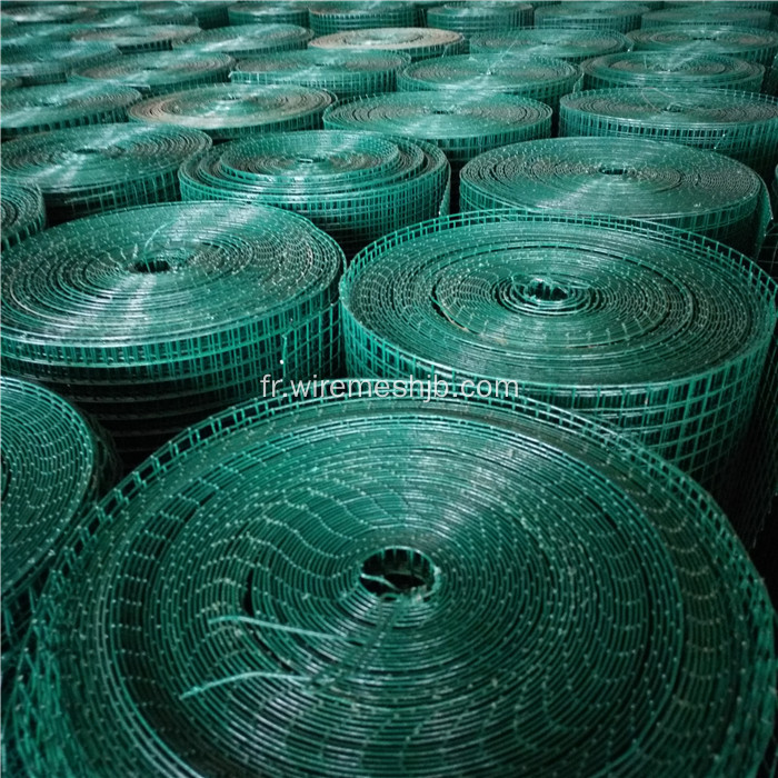 Rouleaux de treillis soudés enduits de PVC vert foncé