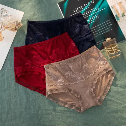 Lace Edge Breathable Invisible Underwear for Women