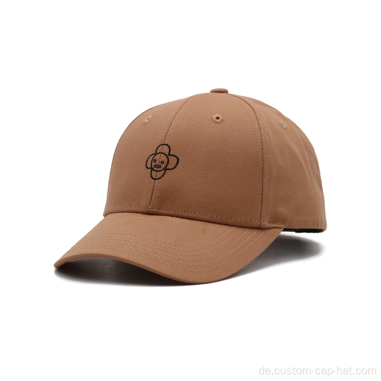 Benutzerdefinierte 6 Panel Brown Baseball Cap