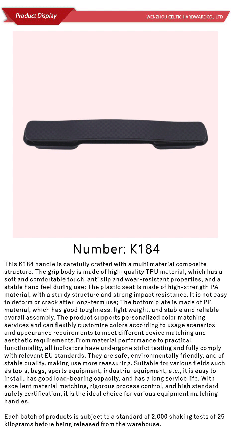 pu material detachable luggage handle