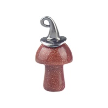 Red Goldstone Mushroom Wizard Cap Pendant for Making Jewlery 15X20mm Stone Halloween Charms