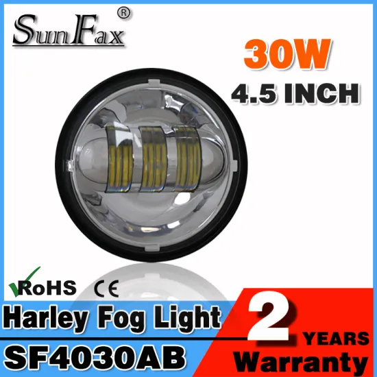 Harley Motorcycle Silver Housing 4inch 30w Led Fog Lights Led Fog Lamp