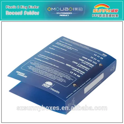 A5 Eco-friendly Hard PP Pocket 2 Ring Medical Record Folder