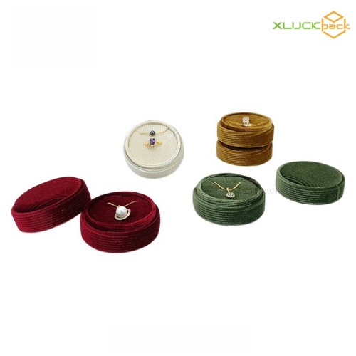 Round Shape Bracelet Packaging Velvet Jewelry Box Organize