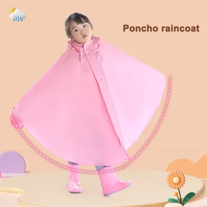 Little Boy's Transparent Rain Poncho for School Cartoon Character
