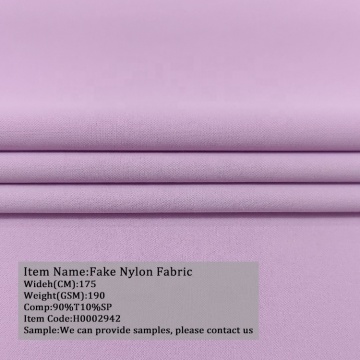 Peregangan 4-Way Dry Sportswear Fabric-90% Polyester 10% Spandex Double-Jersey Fake Nylon Interlock