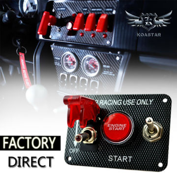 Engine Start Push Starter Carbon Fibre Racing Ignition Switch Panel
