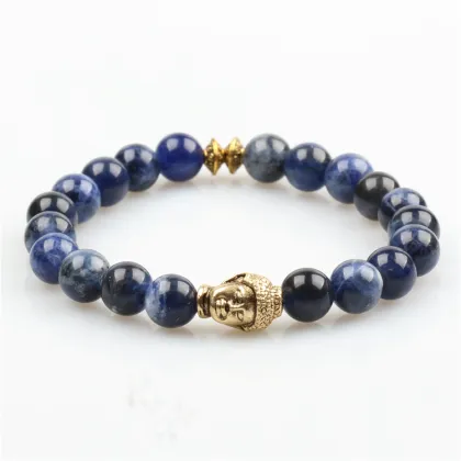 buddha bracelet jewelry 2018 wholesale hot product 8mm natural stone bead men charm bracelets