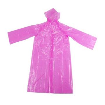 Pink Disposable Raincoat with Sleeves