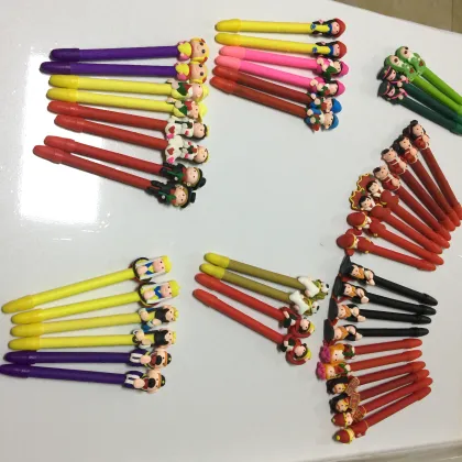 Custom Promotional Doctor & Nurse Cartoon Clay Pens - Unique Stationery