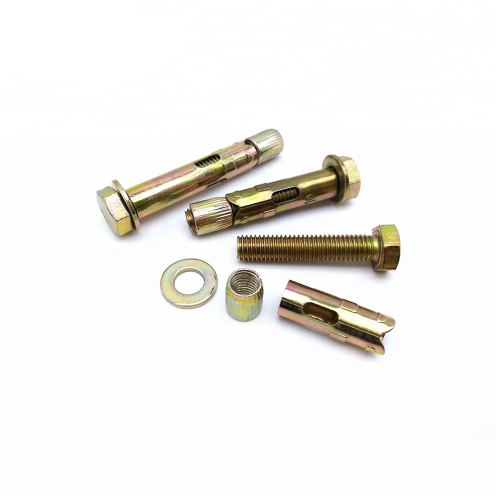 Yellow Zinc Plated Hex Bolt Concrete Sleeve Anchor / Yellow zinc sleeve anchors