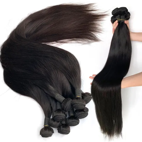 Wholesale 10A Grade Double Weft Human Hair Weave Extension 28 30 Mink Peruvian Cuticle Aligned Human Hair Straight  3 4 Bundles