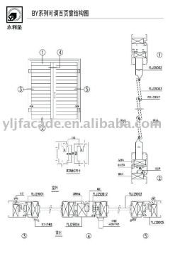 aluminum profile for adjustable shutters BY series