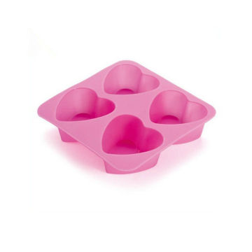 Eco-friendly Dustproof Microware Safe Flexible Silicone Kitchenware Cake Mold In Heart Shape