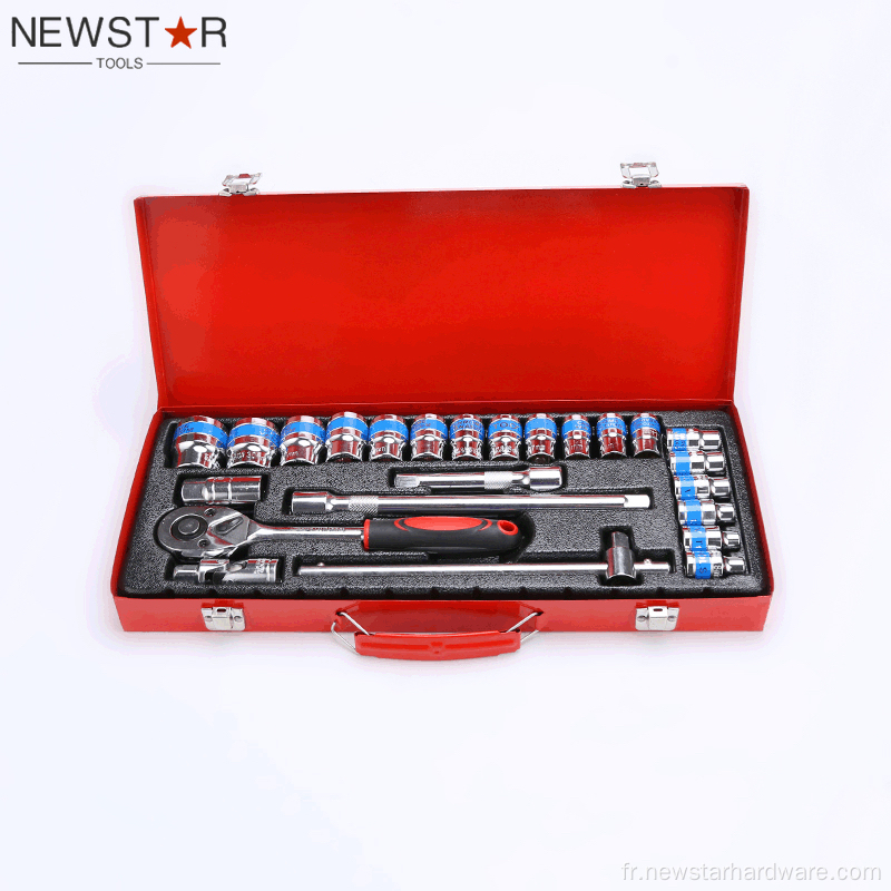 1/2 "DR 24PCS Socket Wrench Set Metal Box