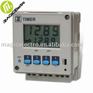 Backlit, Programmable Digital Electronic Timer with EEPROM IC Controlled Memory