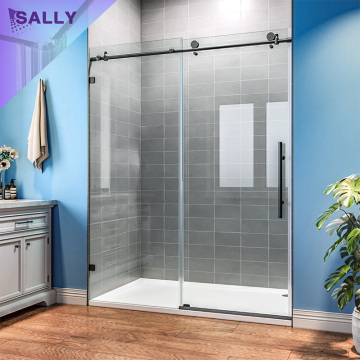 SALLY Matt-Black 10mm Glass Frameless Sliding Shower Door