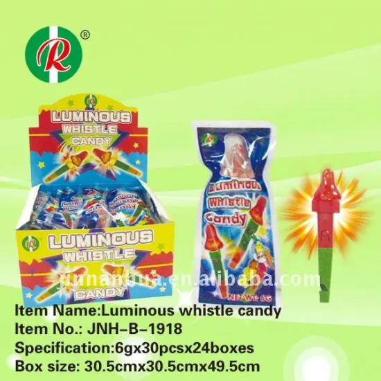 Luminous whistle candy
