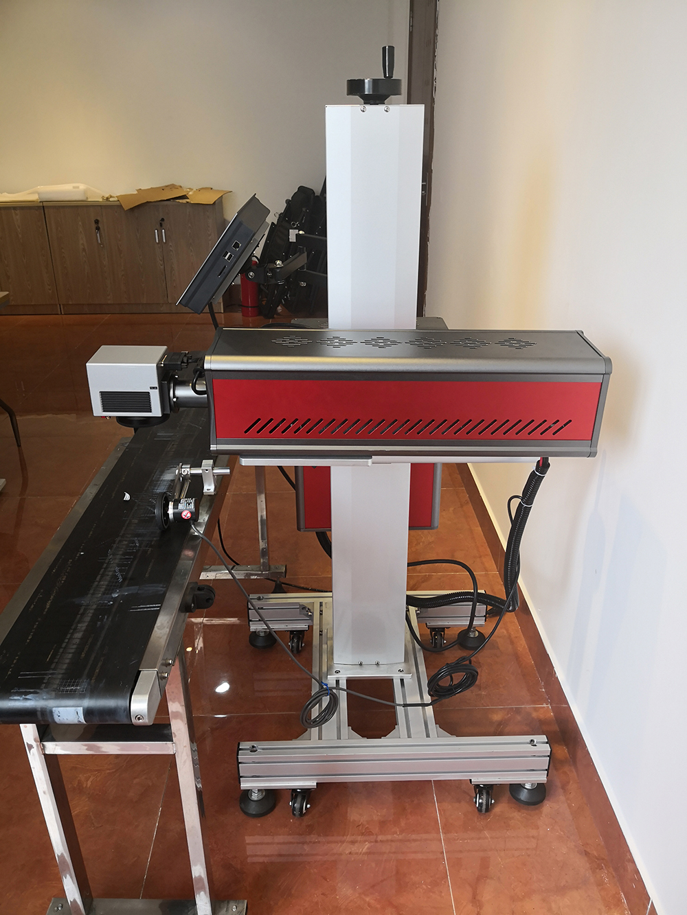 Máquina de marcação de impressora a laser CO2 industrial de sacos plásticos