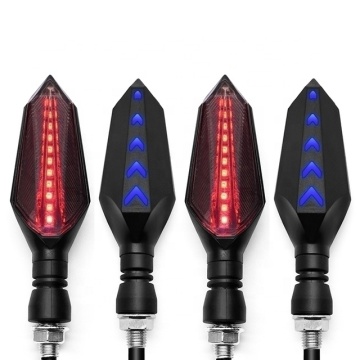 Universal Amber Blue 12V DRL Flowing Flashing Sequential LED Turn Signals for Motorcycle