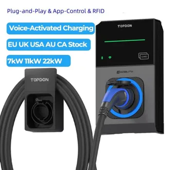 TOPDON Factory Price PulseQ AC Pro: 22kw/7kw/11kw APP/RDIF Smart EV Charging Station