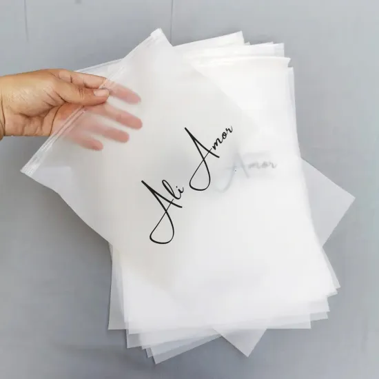 Custom Logo Frosted Zipper Packing Bags - Reusable Matte Ziplock Packaging for Clothing