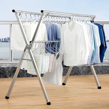 Portable Foldable Stainless Steel Clothes Drying Rack