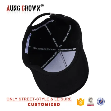 Blank 5 panel melton wool embroidered logo baseball cap