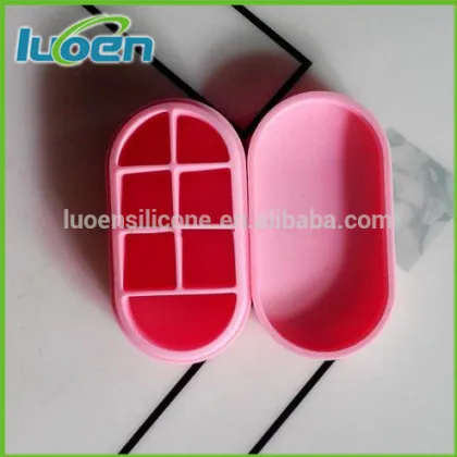 Wholesale new design cute silicone travel pill case,medicine box,medicine storage drug case